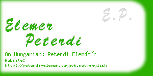 elemer peterdi business card